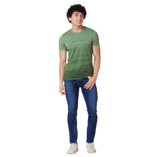 Image of Spykar Men's Slim Fit N /A Half Sleeve Solid Casual T-Shirt