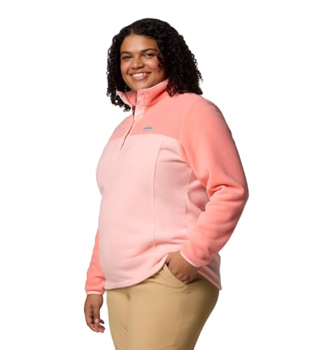 Image of Columbia Womens Benton Springs Half Snap II Pull Over Fleece Jacket, Dark Stone /Canoe /Vintage Blue, 3X