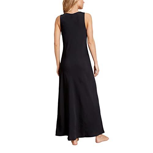 Barefoot Dreams® Women's Washed Satin Long Tank Dress, Black, Medium #TOP1