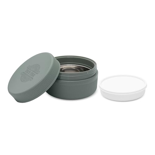 Image of JAYPEE Mini Max Lunch Box for School, Office, Ideal for Snacks and Meal, Keeps Food Hot & Fresh Insulated Stainless Steel Inner with Plastic Dish Inside for Office, College and Picnic, Green, 500 ml