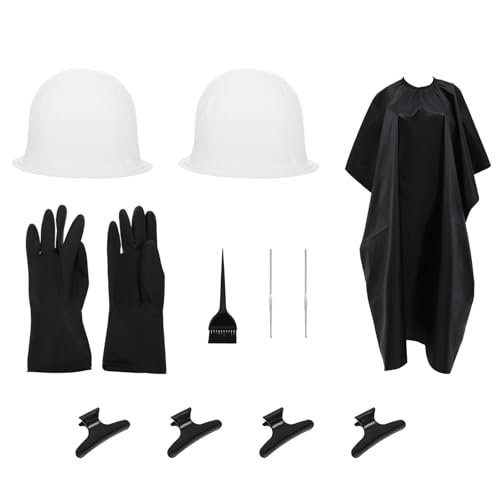 Kit de teñir el cabello sin manchar la piel gracias a capa y gorro de silicona