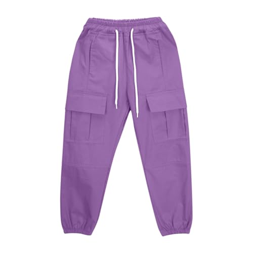Kids Cargo Pants Girls Boys Casual Loose Drawstring Elastic Waist Sweatpant with Pockets Trendy Stretchy Dance Jogger4