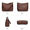 befen Damen Handtasche Echtleder Henkeltasche Shopper Tasche, Weiches Hobo Umhängetasche Schultertasche Frauen Mittelgroße mit 2 Schultergurten - Einfache Klassische Elegante Kaffee #4