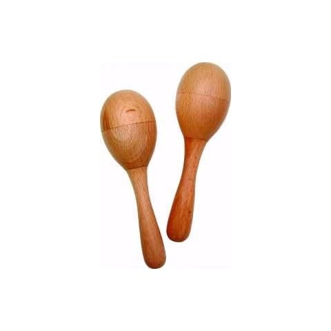 Basic Beat BB013 - Natural Wood Maracas with Smooth Grip - Delicate Sound for Quiet Settings & Groups Cover