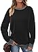 Cuptacc Sweatshirt Damen Casual Daily Lässigen Basic Warm Bunte Langarmshirt Mit Drop-Schulter Schickes Abgesetzte Pullover Damen Schwarz Grau XXXL