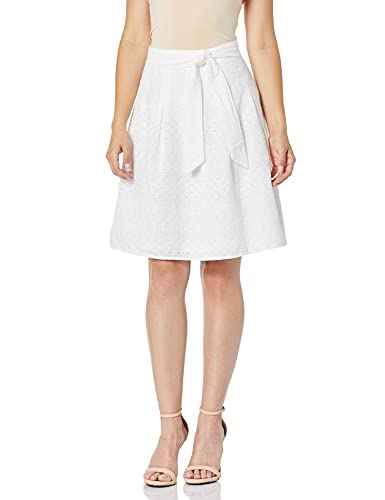 Nine West Womens Eyelet Lace Skirt With Self Belt