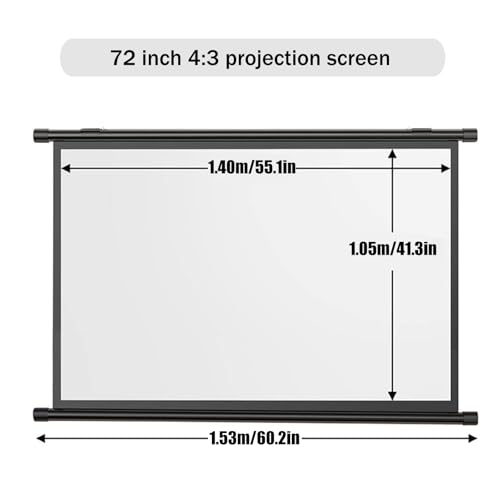 Pantalla de proyector 72" 16:9/4:3 para montaje en pared miniatura 7