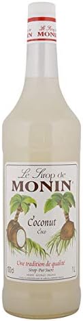 Monin Coconut Syrup In Glass Bottle, 1 Litre