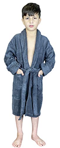 Skylinewears Kids Robe Soft Terry Cloth 100% Cotton Boys Girls Shawl Collar Spa Robes Toddler Bathrobes
