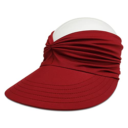 Miniatura 2 de Baynetin Visera Mujer, Anti Uv Gorra, Plegable Sombrero De Playa, Deportiva Protección Uv, Duplica Protección De Piel, Sombrero De Sol Para Juego, Deportivas Para Exteriores Rojo Vino