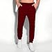 WENKOMG1 Mens Athletic Fashion Pants - Elastic Bottom Casual Running Jersey Jogger Sweat Pants Twill Joggers Man Workout Clothes Pantalones Deportivos para Hombre (XL - Wine)