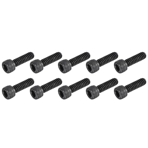 Image of METALLIXITY Hex Socket Bolts (#10-24x5/8") 25pcs, 12.9 Grade Alloy Steel Hex Socket Drive Screw - for Furniture Screws Connector Bolt, Black
