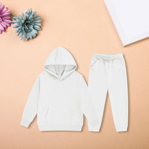 Teen Kids Girls Boys Sweatsuit 2 Piece Tracksuit Athletic Hooded Sweatshirt and Jogger Sweatpants Gymnastics Sports Outfits4
