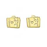 Pendientes dorados maleta Plata de Ley - Regalos para viajeras