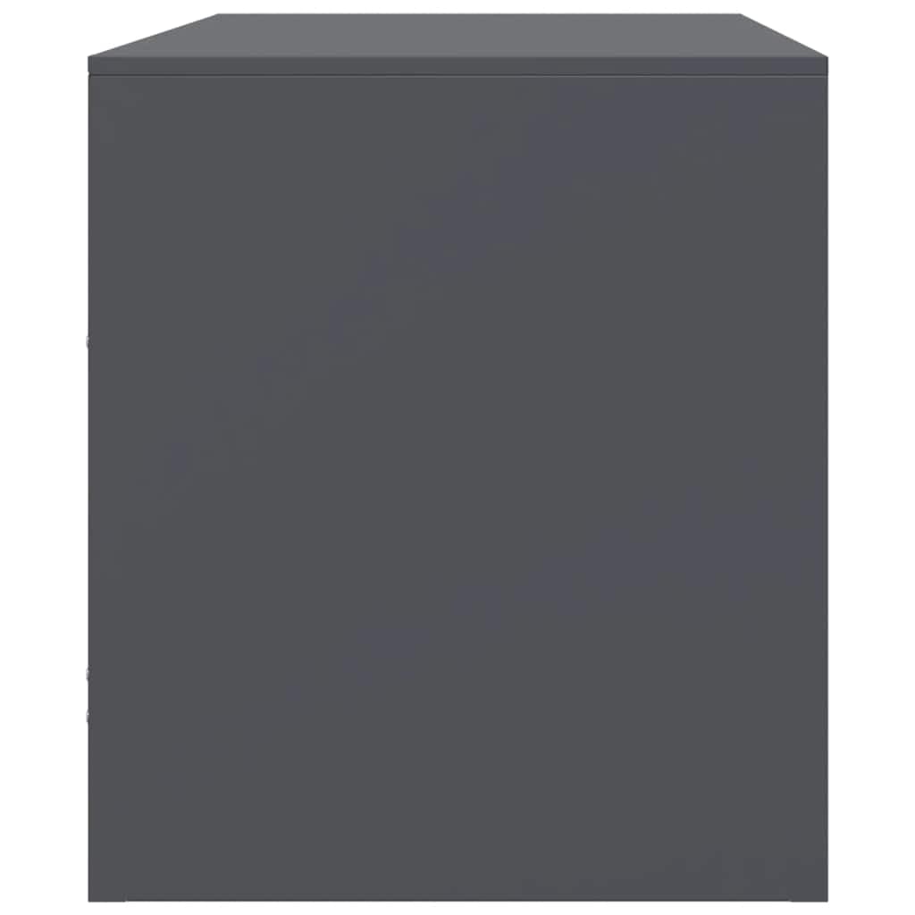 Genérico - Mueble para TV (acero laminado frío, 2 puertas, 67 x 39 x 44 cm), color gris | Gran espacio de almacenamiento, fácil de limpiar, asas prácticas, diseño estable