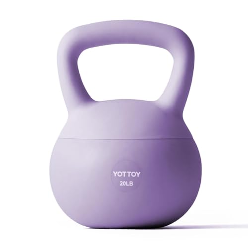 YOTTOY Kettlebell souple, kettlebell antidérapant pour entraînements à domicile, ensemble de kettlebells force et sécurité garanties (9,1 kg, violet)
