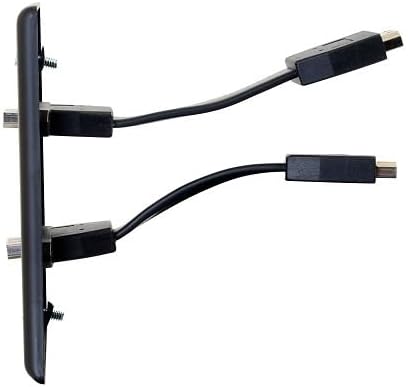 CG-39879 Dual HDMI Pass Through Single Gang Wall Plate, Black, Aluminum