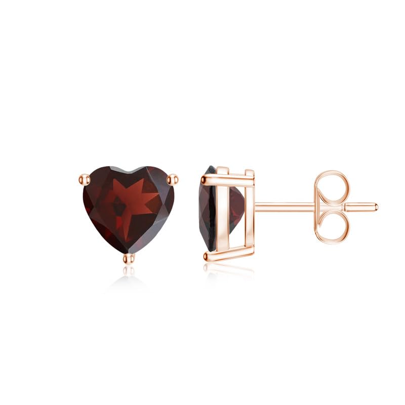 Image of Goldhartz Sterling Silver Genuine, Created or Simulated Birthstone Gemstone 7mm Heart Stud Earrings