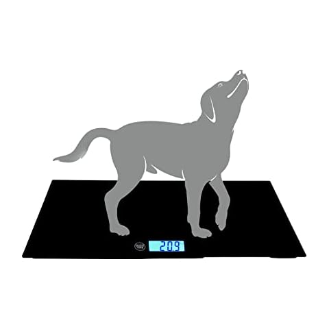 IVhomeshop Weighing Scales LCD Digital Scales Digital pet scale for dogs, animal scale platform, 3 Weighing Modes, kg, lb, st, MAX 220 lb Automatic shutdown after 15 seconds of inactivity Cover
