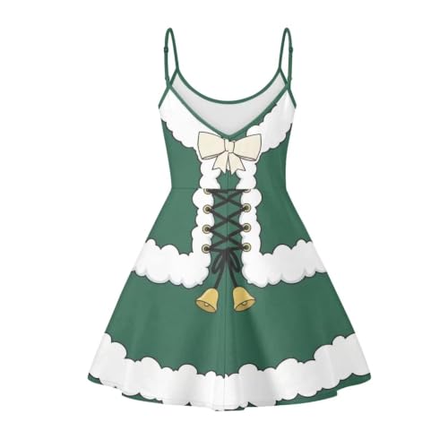 Image of Women's Spaghetti Strap Dress Summer Casual Swing Sundress Girls Beachwear Swing Mini Dress