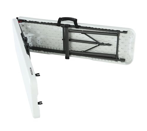 Lifetime Klappbank Weiß | 183x29x42 cm | Sitzbank aus HDPE & Stahl | Klappbar & tragbar | UV-beständig & wetterfest | 360 kg Traglast | Für Garten, Camping, Event & Terrasse