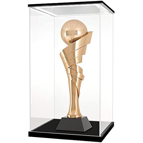 LANSCOERY Clear Acrylic Display Case with LED Light, Large Showcase and Display Box, Dustproof with UV Protection, Perfect for Figures Collectibles - 11.8x11.8x15.7inch Cover