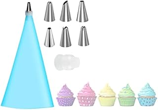 JagKul Reusable Piping Bags,12 Inch Anti Burst Pastry Icing Frosting Bags for Cakes, Cupcakes and Cookies Decoration with 6 Tips and 1 Couplers