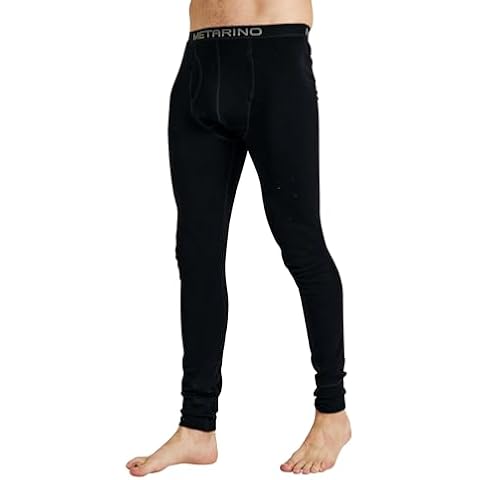 ZSOSBA METARINO 100% Merino Wool Base Layer Men Pants -Midweight Thermal Underwear Bottoms for Skiing,Hiking,Cycling,Sports,Black,X-Large Cover