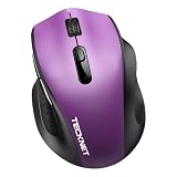 TECKNET Wireless Mouse for Laptop, (BT5.2/3.0 & 2.4G) Bluetooth Wireless Mouse, Silent Click, 5-Level Adjustable DPI, Ergonomic Portable Computer Mice for Laptop, PC, MacBook, Chromebook