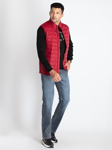 Image of Status Quo Mens Quilted High Neck Sleeveless Jacket