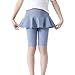 Zzalalana Girls Knee Length Shorts with Skirt Capri Leggings Summer Casual Yoga Dance Shorts for Kids 4-11 Years Light Blue