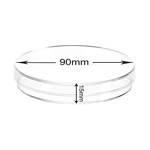 30Pack 90 x 15mm Plastic Petri Dishes,Culture Dishes with Lids for School,Laboratories,Clear Petri Dish for Themed Party