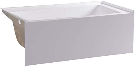 Fine Fixtures Acrylic/Fiberglass Soaking Bathtub, Exclusive Small Size 54" x 30", Alcove/Apron Front (Left Hand)