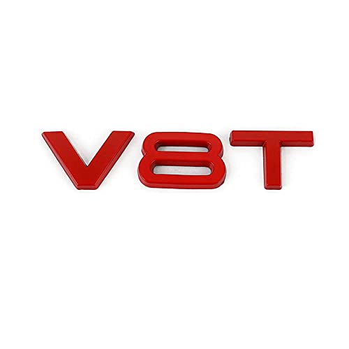 Car Sticker V6T V8T 3D Logo Metal Emblem Badge Decals Stickers for Audi Anhui-dsb (Color Name : V8T Red)