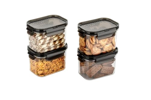 Image of RECLUSE 700ml food storage container Air Tight 100% Unbreakable Container Lock System Kitchen Storage Container, BPA-Free, Plastic Canisters with Durable Lids Ideal for Cereal (pack of 2)