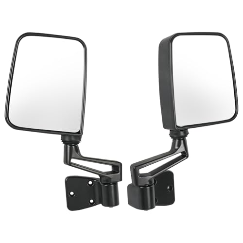 JDMSPEED Pair Driver & Passenger Side View Mirrors Compatible with Jeep Wrangler 1987-2002 Manual Folding No Heated with Black Cover Replace# CH1320102 CH1321102