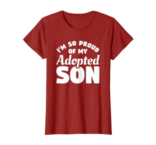 I'm So Proud of My Adopted Son Family Foster Adopt T-Shirt, Women, Cranberry Red, Small
