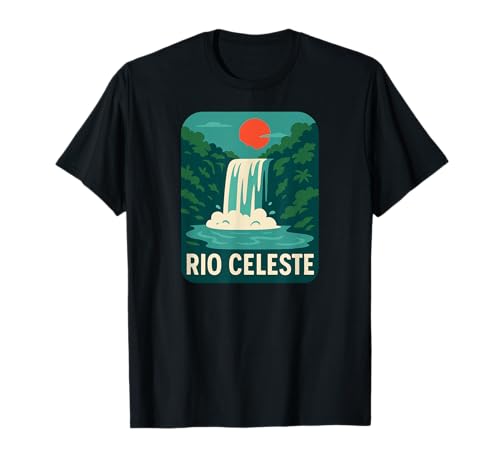 Paraíso de verano de Río Celeste, cascada tropical y puesta de sol Camiseta