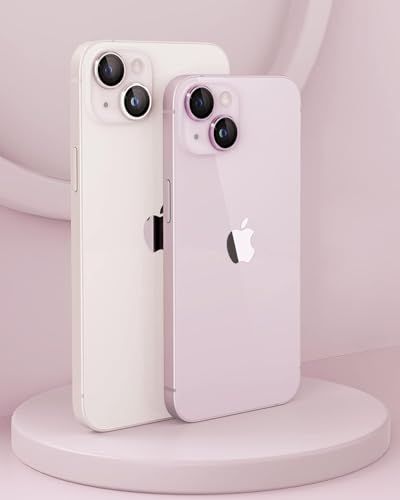 Image of Skinomi Camera Lens Protector Compatible with iPhone 13 [Anti-Scratch] Premium Tempered Glass Film Aluminum Alloy Lens Ring Cover, Pink