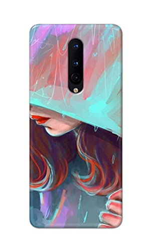 Image of PRINTFIDAA Pretty Woman Under The Umbrella Painting Printed Designer Hard Case for OnePlus 8 (6.55 inch) Back Cover -(e) RPM1007