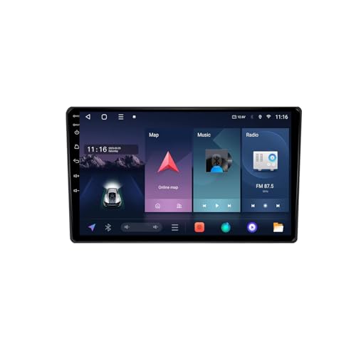 Android 13 2 DIN Pantalla Táctil Radio de 9' para Fiat Panda 2003-2012 Radio Coche con Navegación GPS Bluetooth Radio FM Cámara Trasera Multimedia Pantalla para Coche(A6 6+128G)