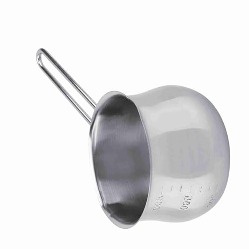 ZASCHMOY Olla para Leche de Acero Inoxidable - Olla para Derretir Chocolate y Mantequilla de de 800 Ml con Pico Vertedor Doble - Ideal para Calentar Leche, Queso y Caramelo