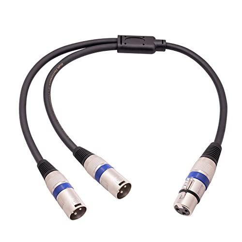 Cavo splitter XLR a 3 pin XLR femmina a doppio XLR maschio bilanciato microfono adattatore cavo splitter a Y - 50 cm
