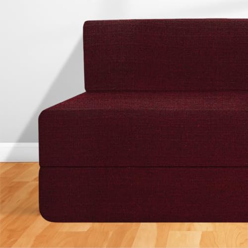 Image of CELLBELL Comfy Sofa Cum Bed 5x6.25 Feet | Foldable Dual Use Couch Bed with Soft Cushions, Washable Fabric Cover & Sturdy Frame | Space Saving Modern Design for Living Room, Bedroom Guest Use (Maroon)
