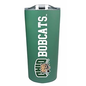 Campus Colors NCAA Stainless Steel Tumbler perfect for Gameday – 18 oz – Double Walled – Keeps Drinks Perfectly Insulated (Ohio Bobcats – Green)