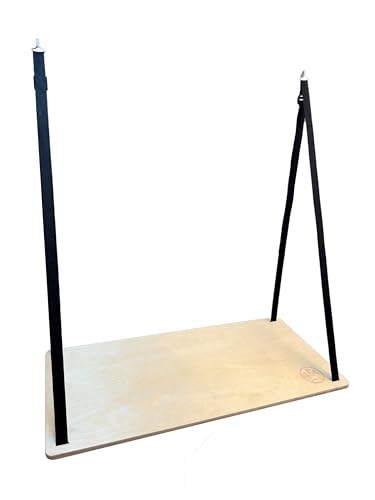 GLAMPTRAY® Camping-Van Hängetisch, Hängeregal, Außenküche aus Holz für Camper, VW Bus Schiebetür, höhenverstellbar, 80x35x1,5cm