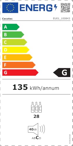 Cecotec Vinoteca Integrable 28 Botellas Bolero Grandsommelier Bi 28000 Touch Black Compressor. Acabado Con Cristal Negro Y Funcionamiento Silencioso - imagen 10