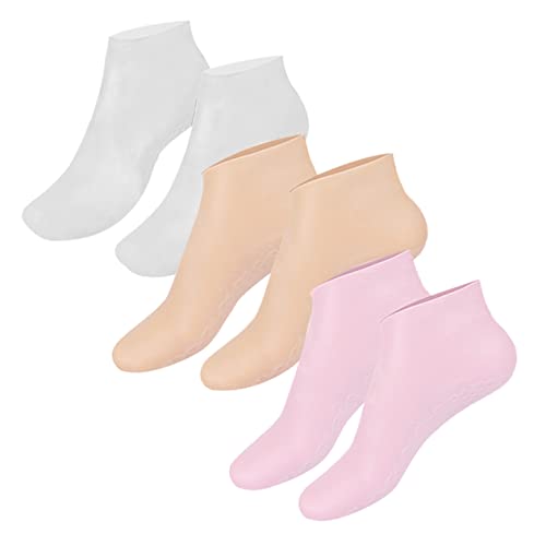 SOESFOUFU Foot Socks Moisturizing Gel Overnight Hydration Spa-Like Relief Cracked Heel Repair 3 Sets