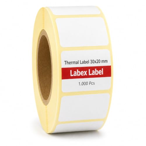 Thermoetiketten 57 X 32 Mm – 1000 Stück Pro Rolle, Selbstklebend, Weiß, Glatt