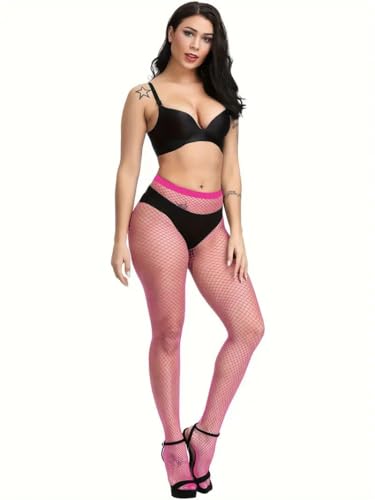Image of Boolavard Fishnet Stockings, High Waist Tights for Women, Fish Net Tights Ladies Plus Size One Size Fit All